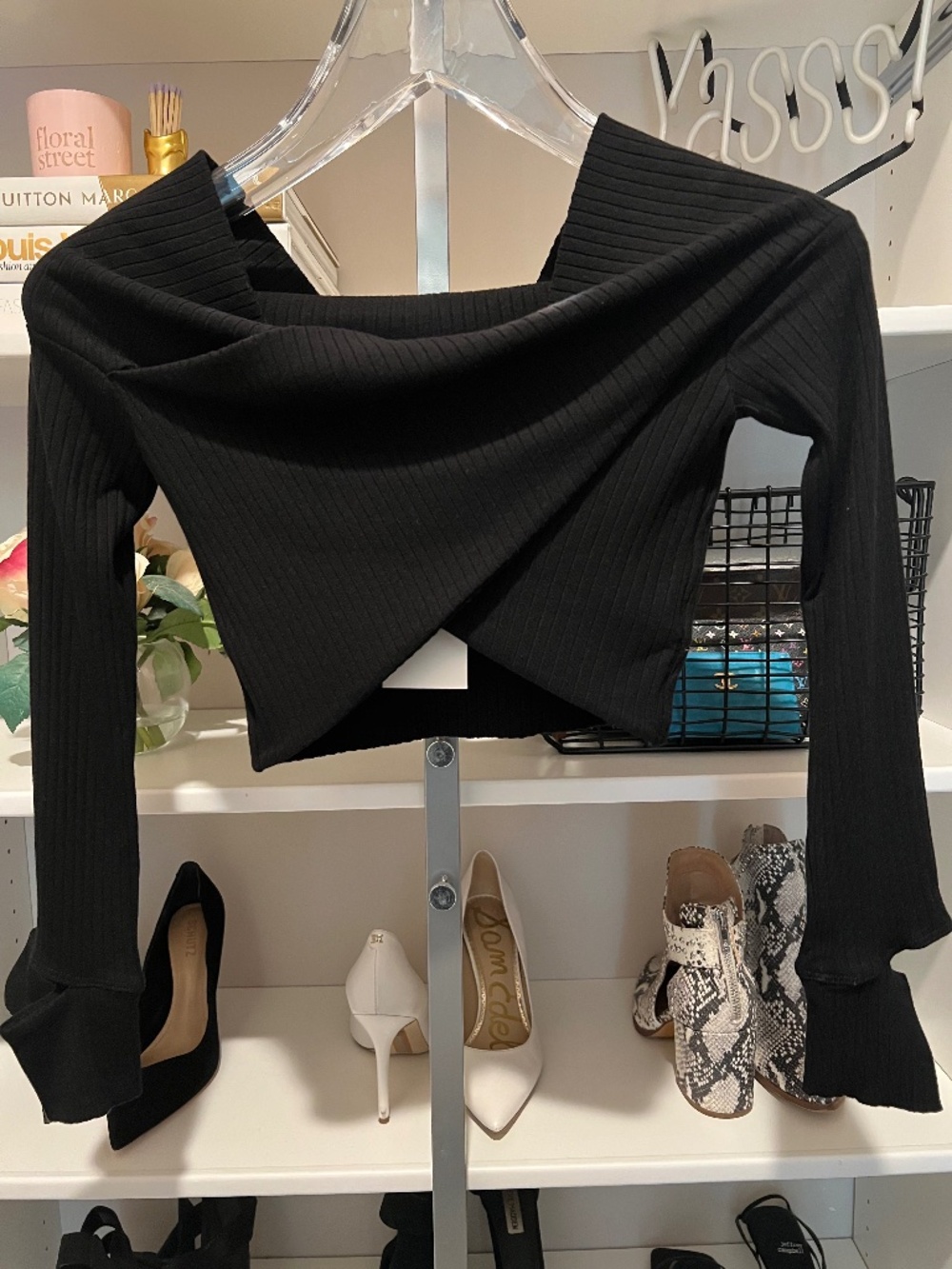 LNA - Aster Rib Top - Black - Size M - NWT